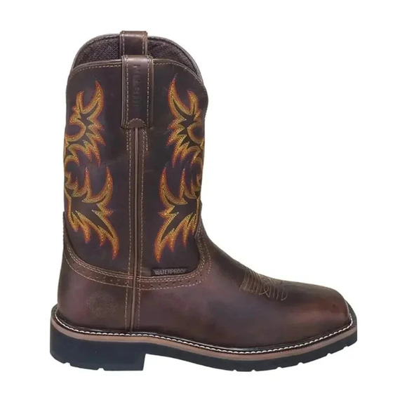 Justin Men\'s Driller Western Work Boot Soft Toe Brown 8 D main image 5